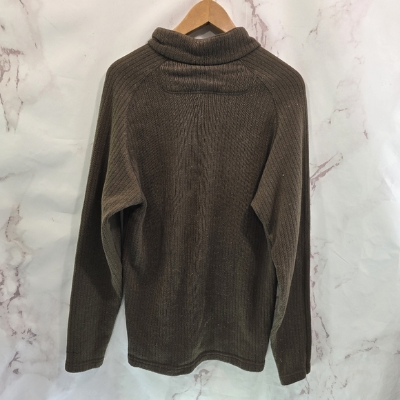 Columbia Pullover Mens Large Brown Fleece Henley Button Chocolate Vintage - Picture 5 of 10